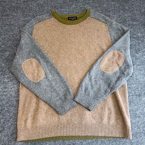 Tricots St. Raphael Men's XXL Textured Colorblock Pullover Sweater Elbow Patches